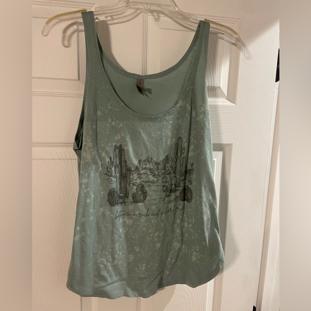 Next Level Apparel Sage Green Desert Graphic Tank Top